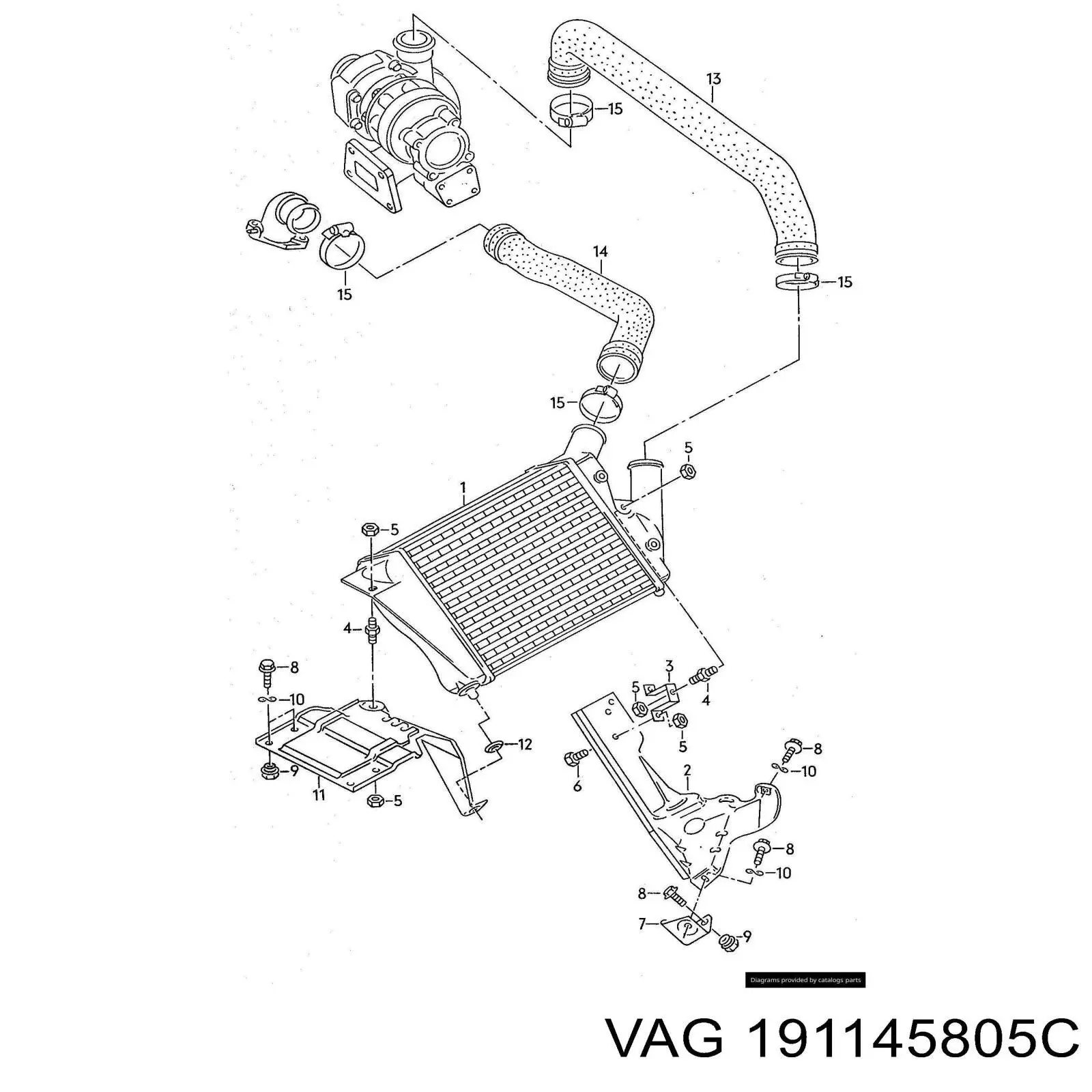 Radiador de intercooler Volkswagen Golf II 19E, 1G1