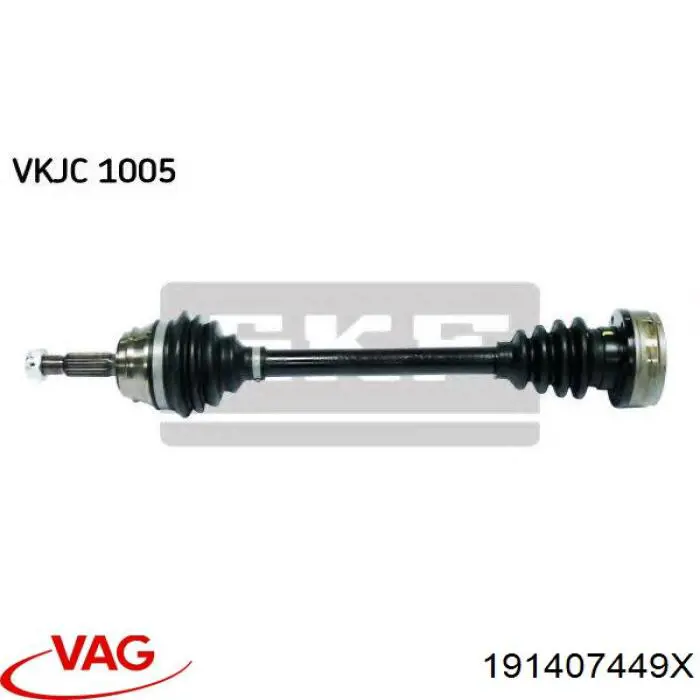 Semieixo (acionador) dianteiro esquerdo VAG 191407449X preço, a partir de 80,02 USD