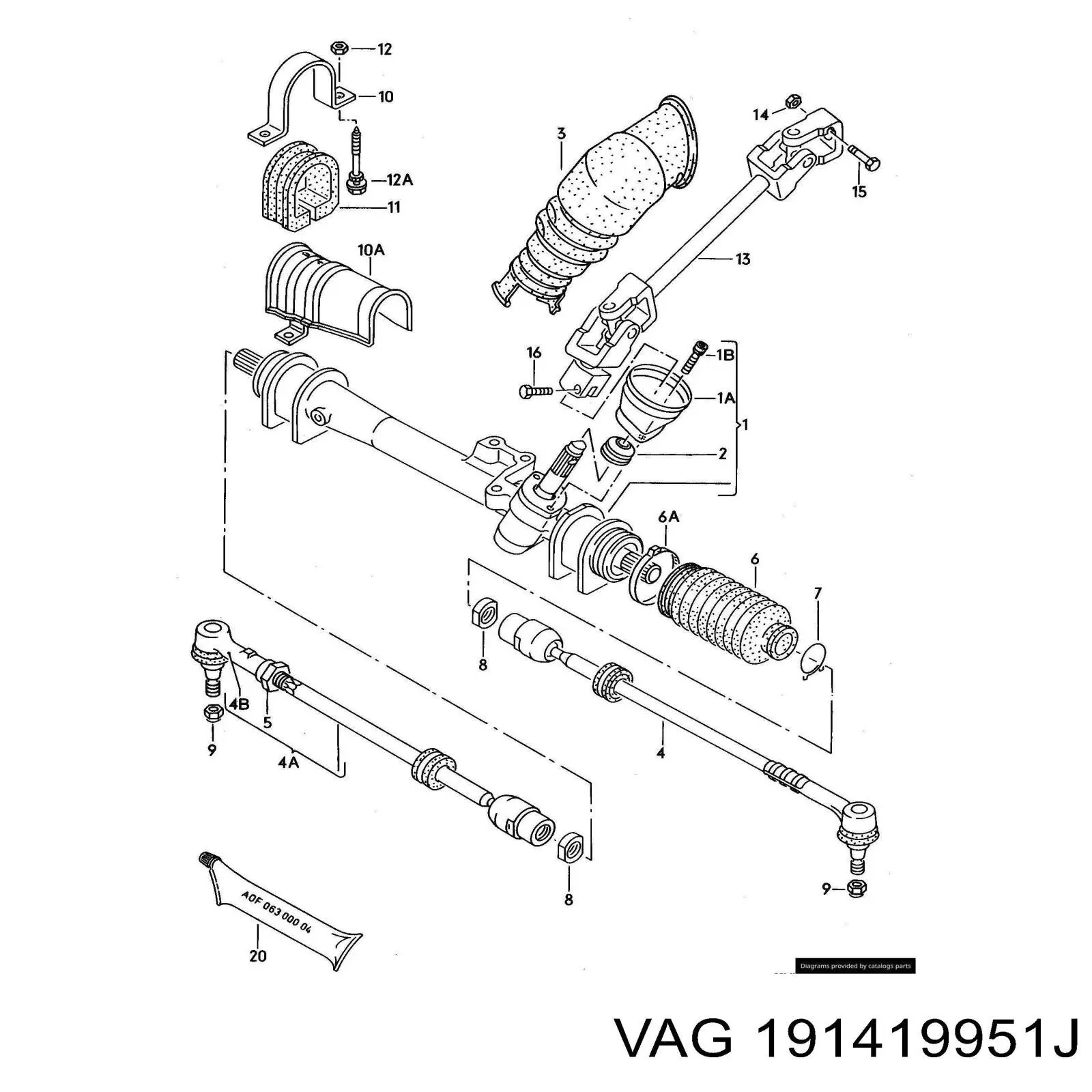 Compre 191419951J VAG Veio da coluna de direção inferior
