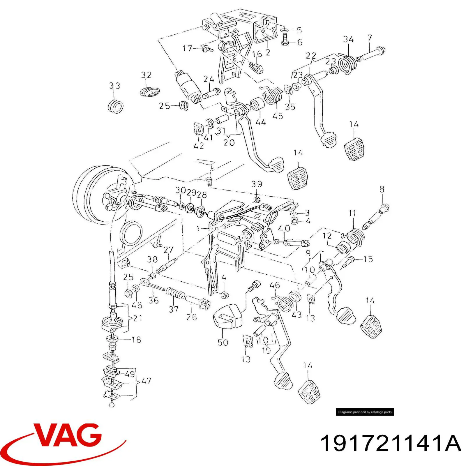 191721141A VAG Pedal do freio