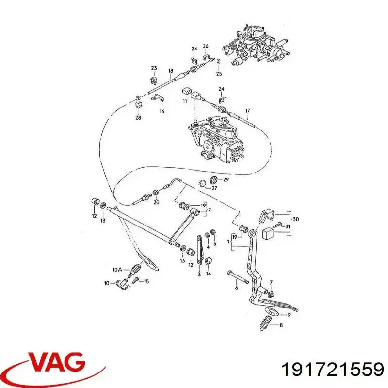 Pedal de gás (de acelerador) VAG 191721559 preço, a partir de 2,00 USD