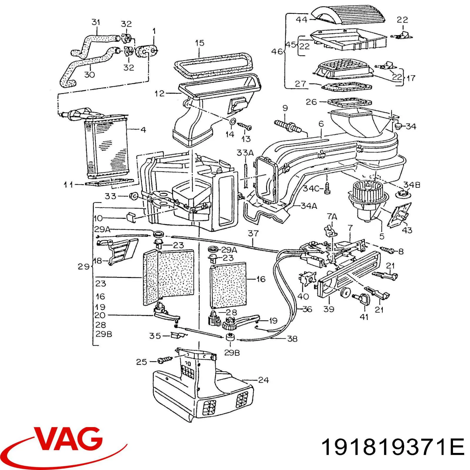 Compre 191819371E VAG Mangueira do radiador de aquecedor (de forno), fornecimento