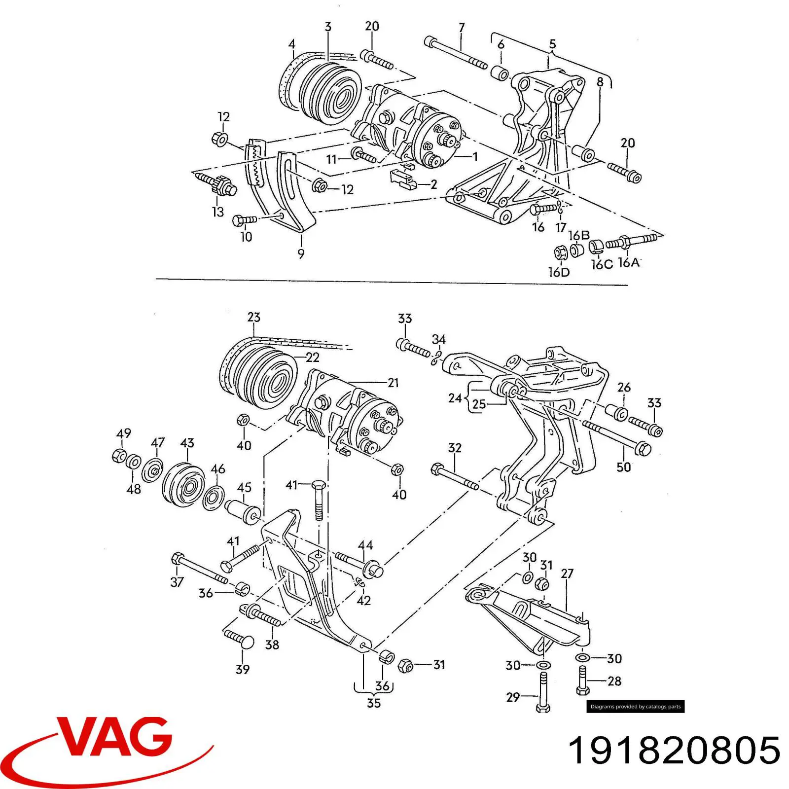 Compre 191820805 VAG Compressor de aparelho de ar condicionado