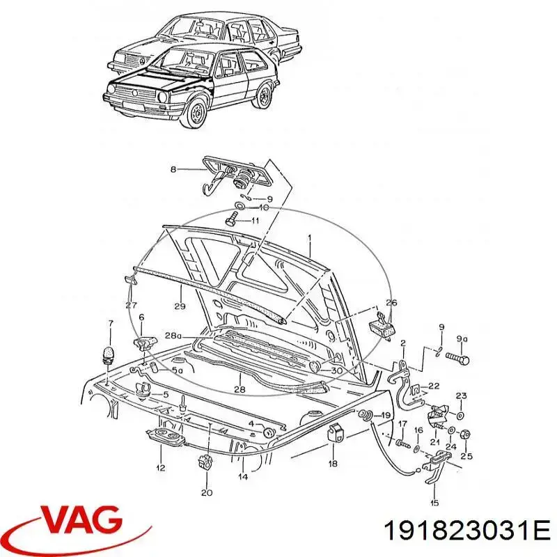 Compre 191823031E VAG Capota