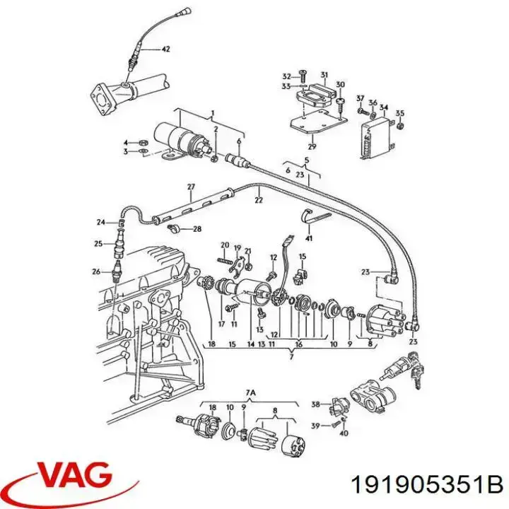 Compre 191905351B VAG Módulo de ignição (comutador)