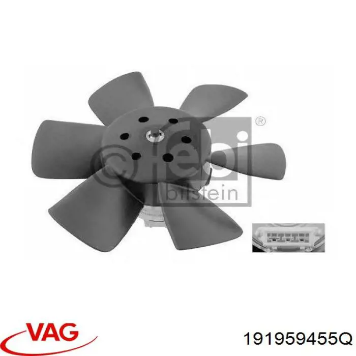 Ventilador elétrico de esfriamento montado (motor + roda de aletas) VAG 191959455Q preço, a partir de 47,90 USD