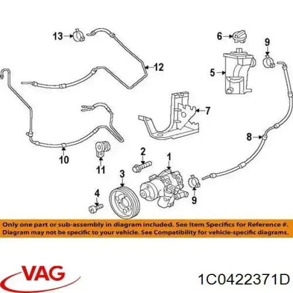 Compre 1C0422371D VAG Tanque de bomba da Direção hidrâulica assistida