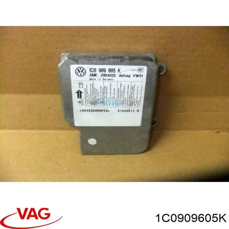 1C0909605K VAG Módulo processador de controlo da bolsa de ar (Centralina eletrônica AIRBAG)