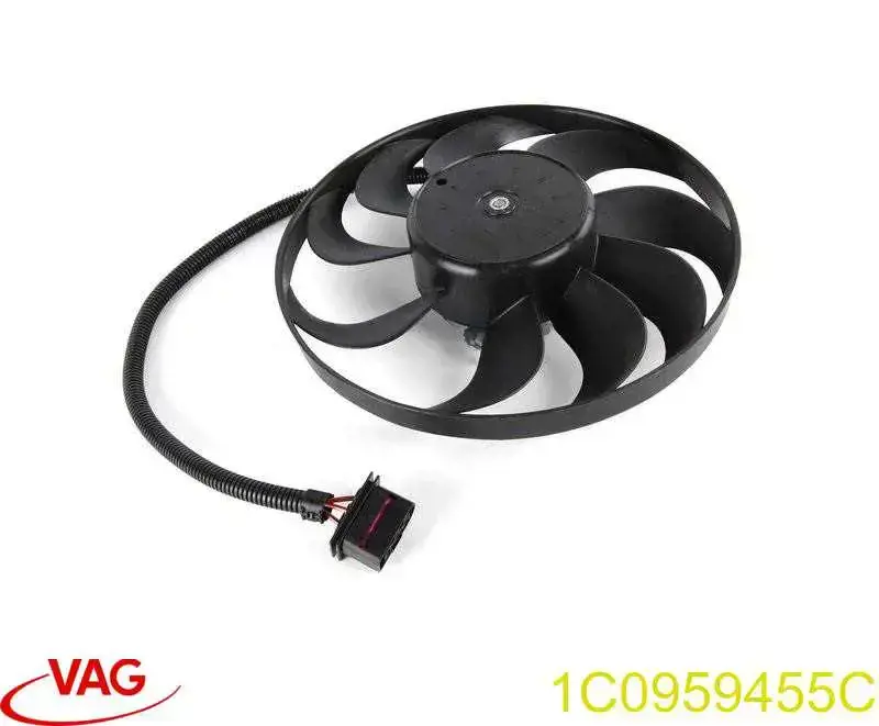 1C0959455C VAG Ventilador elétrico de esfriamento montado (motor + roda de aletas) direito