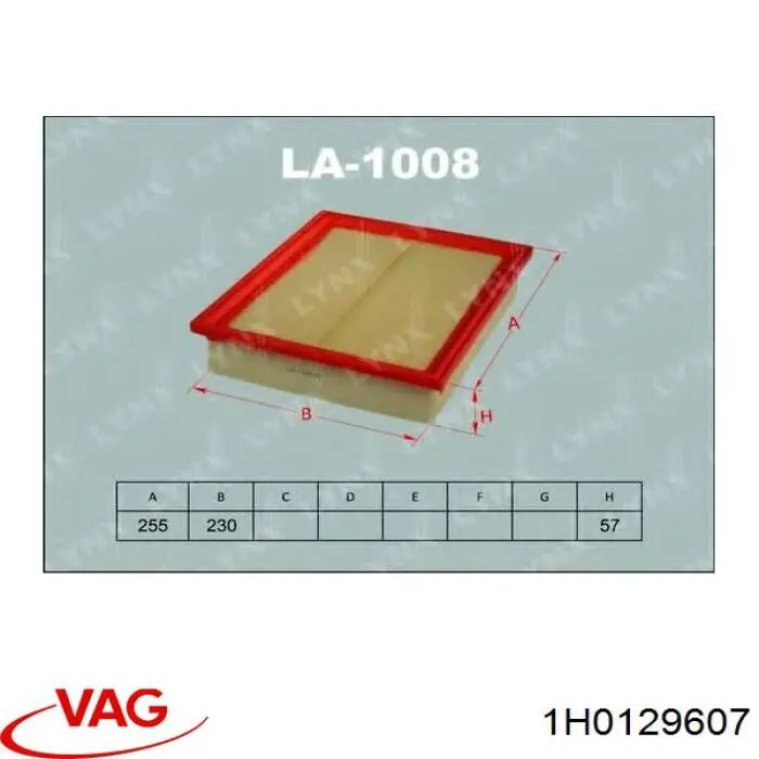 1H0129607 VAG Filtro de ar