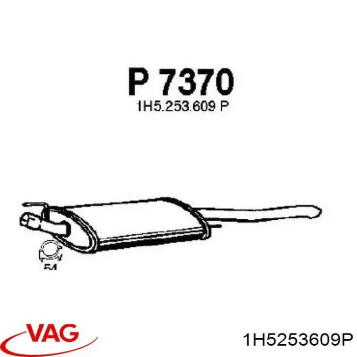 Compre 1H5253609P VAG Silenciador, parte traseira