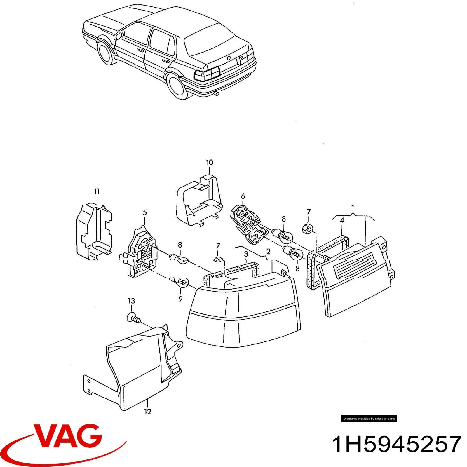 Circuito de contato da luz traseira VAG 1H5945257 preço, a partir de 31,63 USD