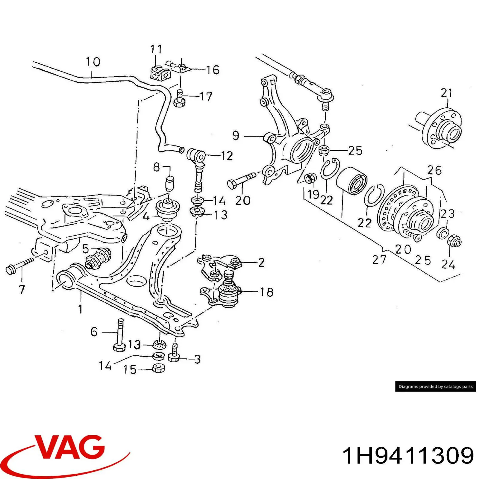 Compre 1H9411309 VAG Estabilizador dianteiro