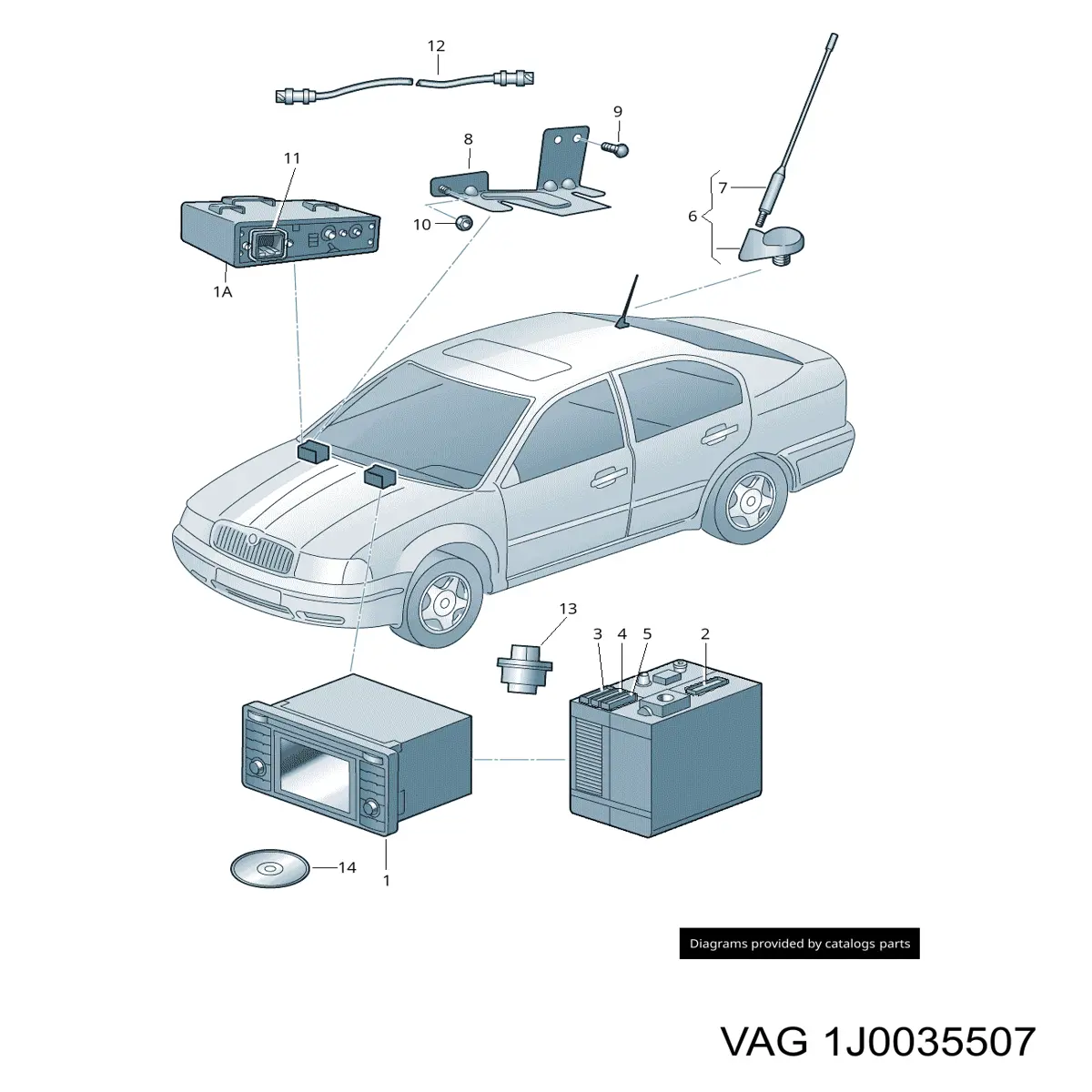 1J0035507 VAG Antena
