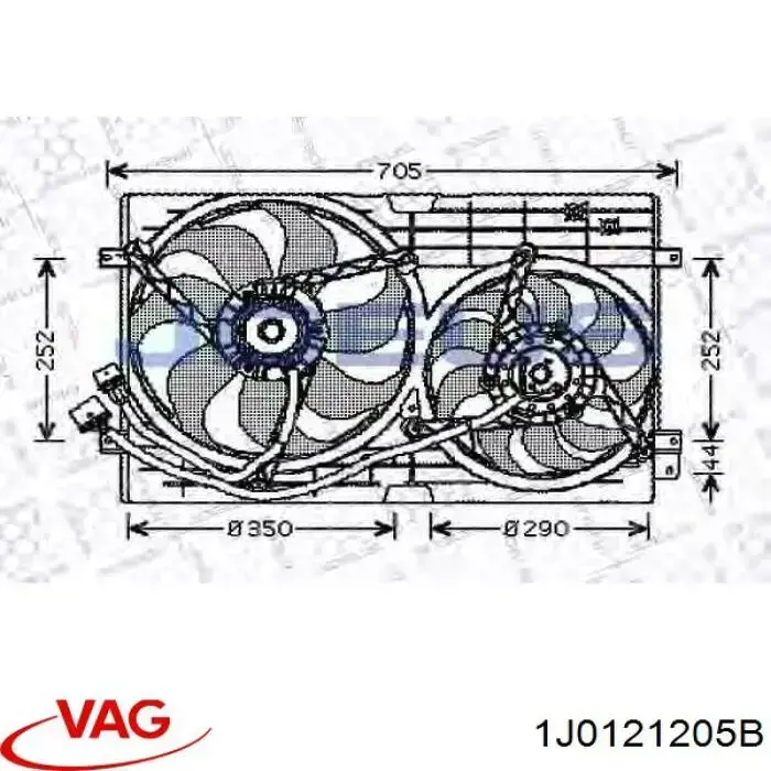Difusor do radiador de esfriamento VAG 1J0121205B preço, a partir de 38,88 USD