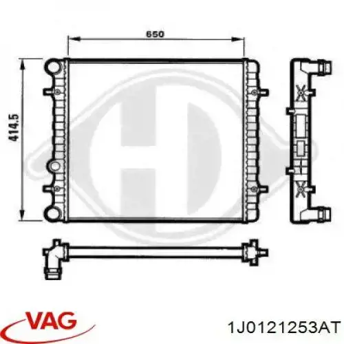 Radiador de esfriamento de motor VAG 1J0121253AT preço, a partir de 49,47 USD