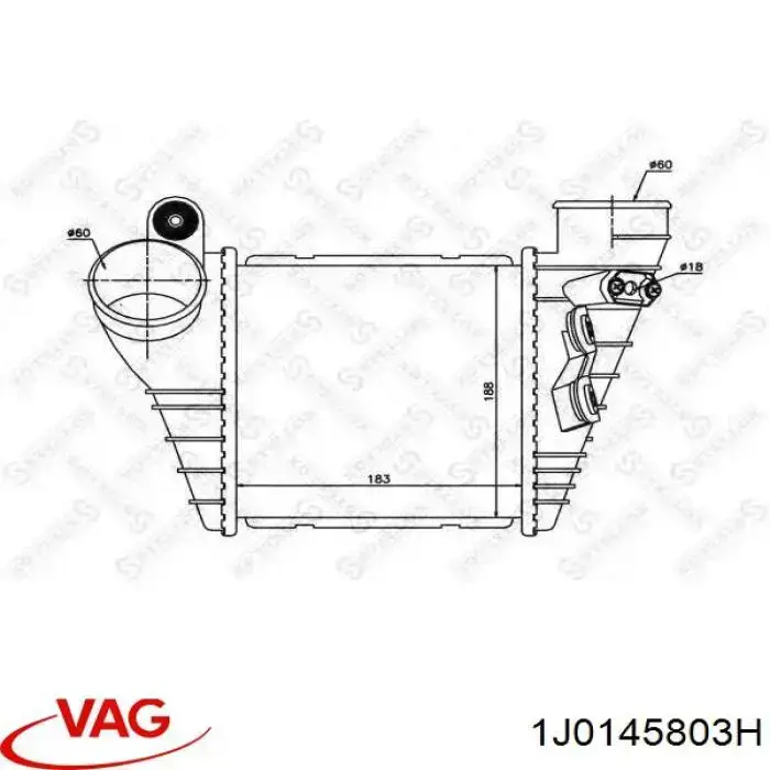 Compre 1J0145803H VAG Radiador de intercooler