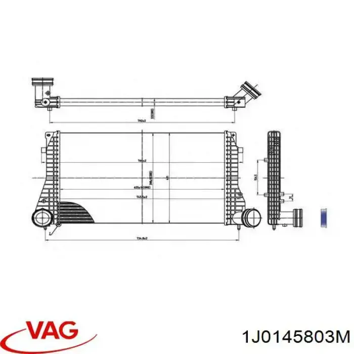 Compre 1J0145803M VAG Radiador de intercooler