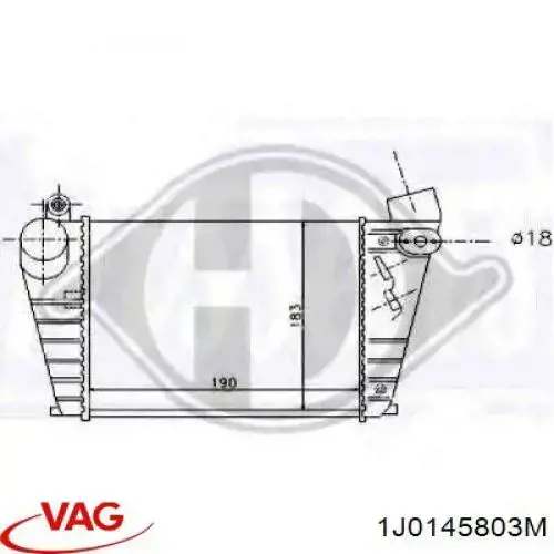 1J0145803M VAG Radiador de intercooler