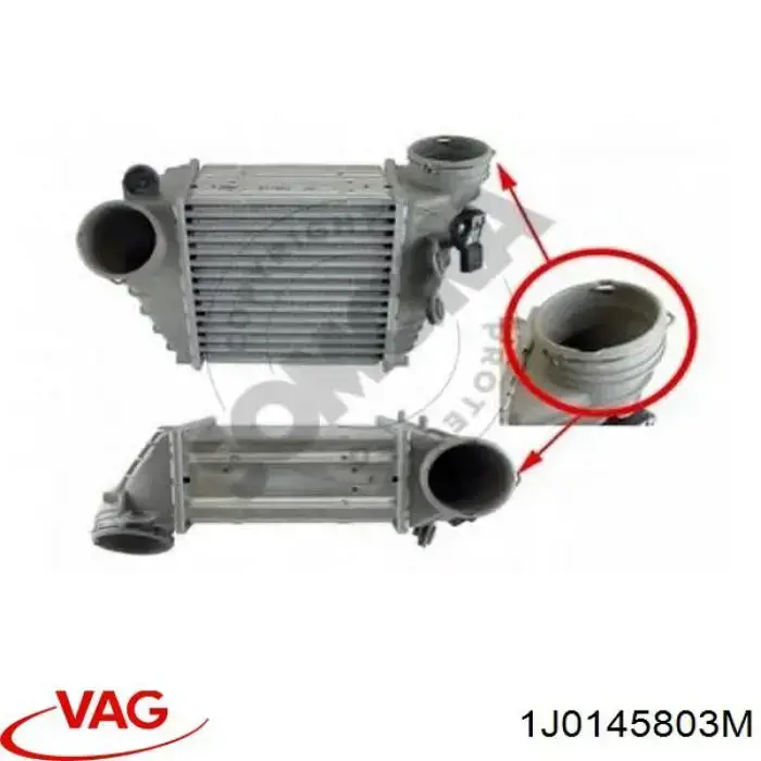 Radiador de intercooler VAG 1J0145803M preço, a partir de 110,10 USD