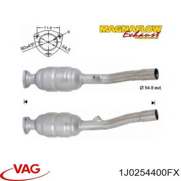 Compre 1J0254400FX VAG Convertidor - catalisador
