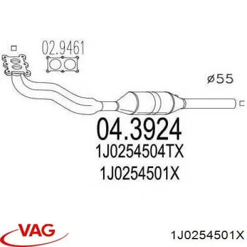 Compre 1J0254504TX VAG Convertidor - catalisador