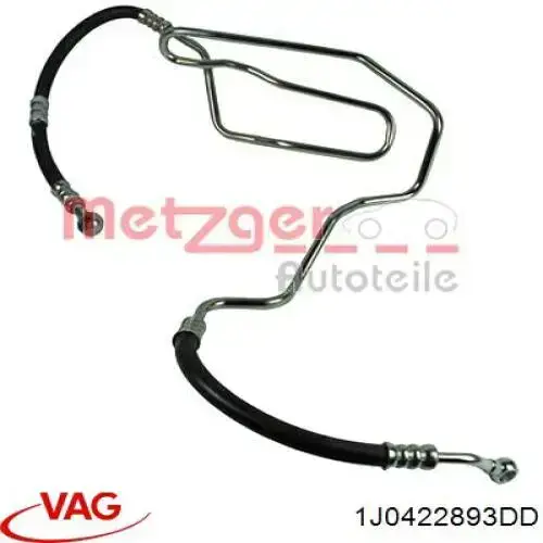 Compre 1J0422893DD VAG Mangueira da Direção hidrâulica assistida de pressão alta desde a bomba até a régua (do mecanismo)