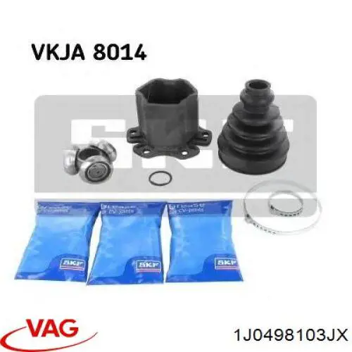Junta homocinética interna dianteira VAG 1J0498103JX preço, a partir de 65,12 USD