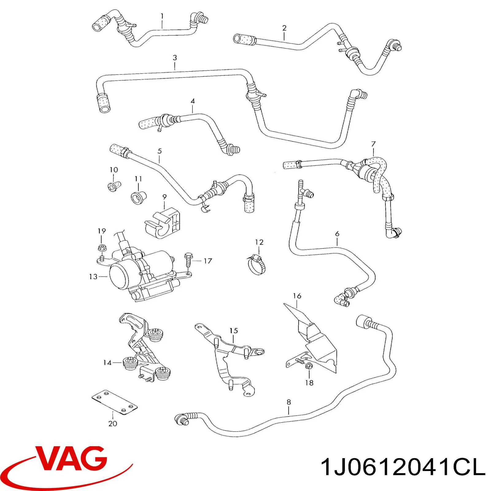 Tubo de impulsionador de vácuo dos freios VAG 1J0612041CL preço, a partir de 33,46 USD