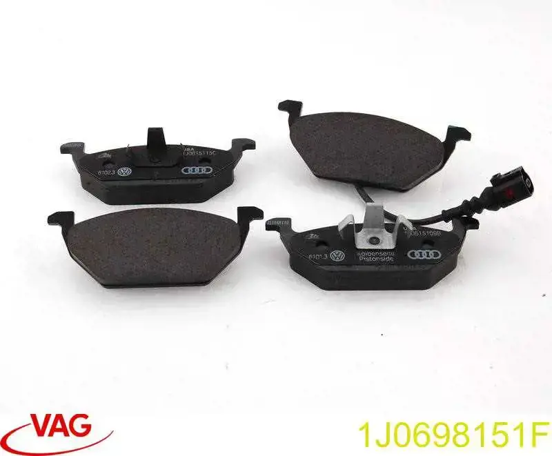 Compre 1J0698151F VAG Sapatas do freio dianteiras de disco