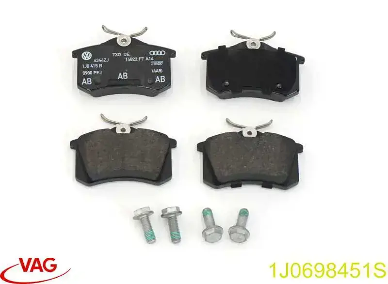 Sapatas do freio traseiras de disco VAG 1J0698451S preço, a partir de 19,17 USD