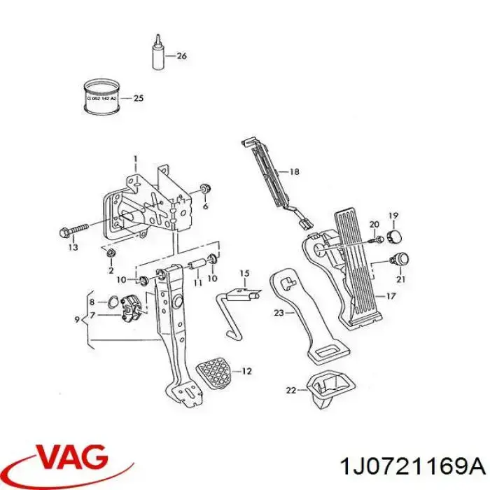 Braçadeira de pedal de cabos de embraiagem VAG 1J0721169A preço, a partir de 4,65 USD