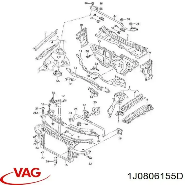Consola do radiador superior VAG 1J0806155D preço, a partir de 17,19 USD