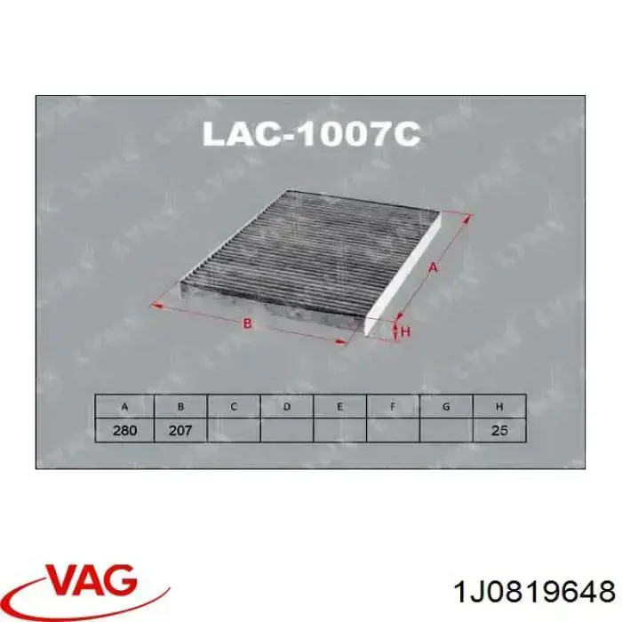 Filtro de salão VAG 1J0819648 preço, a partir de 8,58 USD