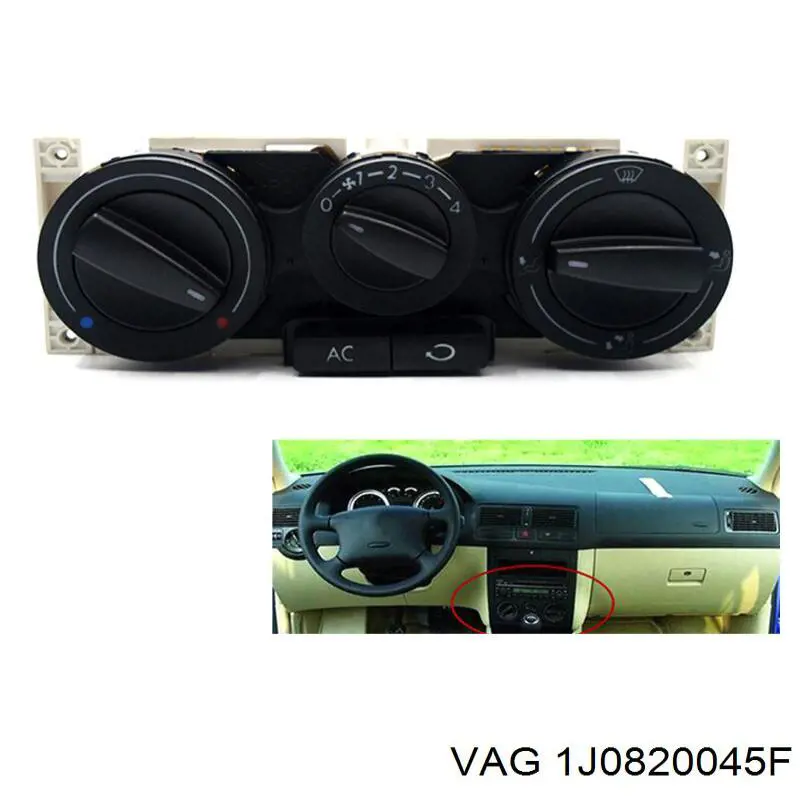Compre 1J0820045F VAG Unidade de controlo dos modos de aquecimento/condicionamento