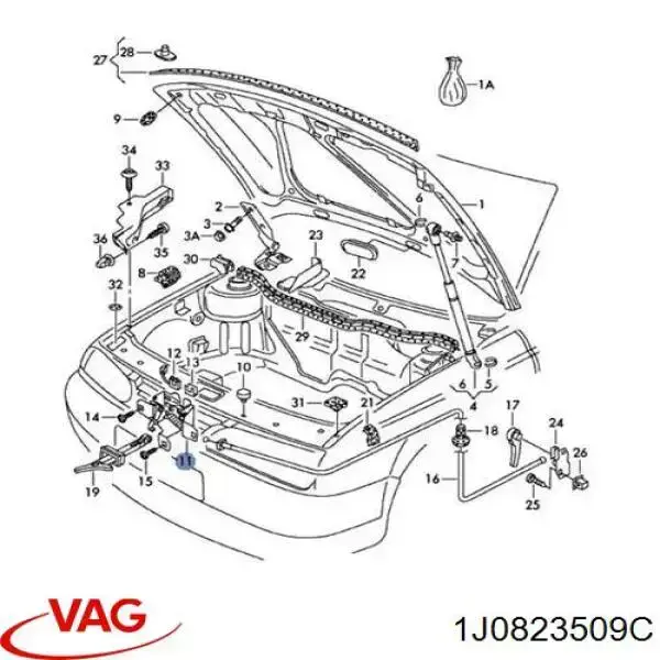 Compre 1J0823509C VAG Fecho da capota