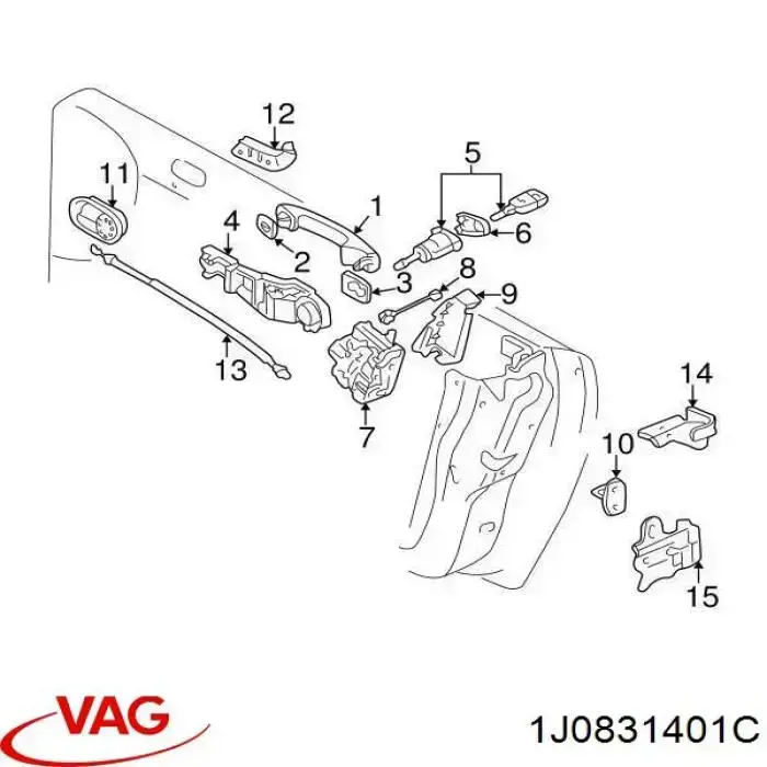 Gozno da porta dianteira esquerda VAG 1J0831401A preço, a partir de 64,81 USD