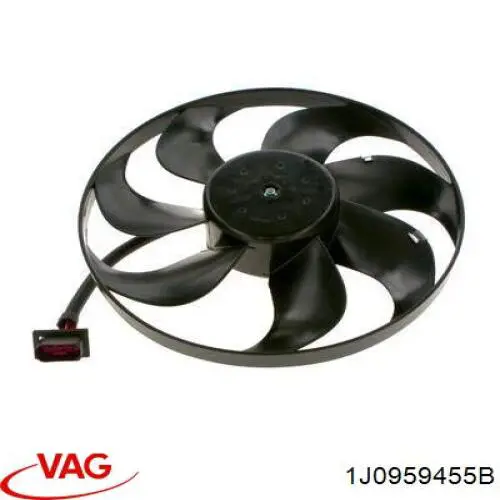 1J0959455B VAG Ventilador elétrico de esfriamento montado (motor + roda de aletas)