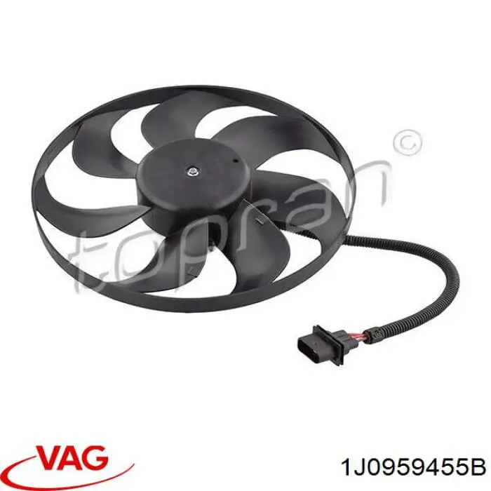 Ventilador elétrico de esfriamento montado (motor + roda de aletas) VAG 1J0959455B preço, a partir de 67,45 USD