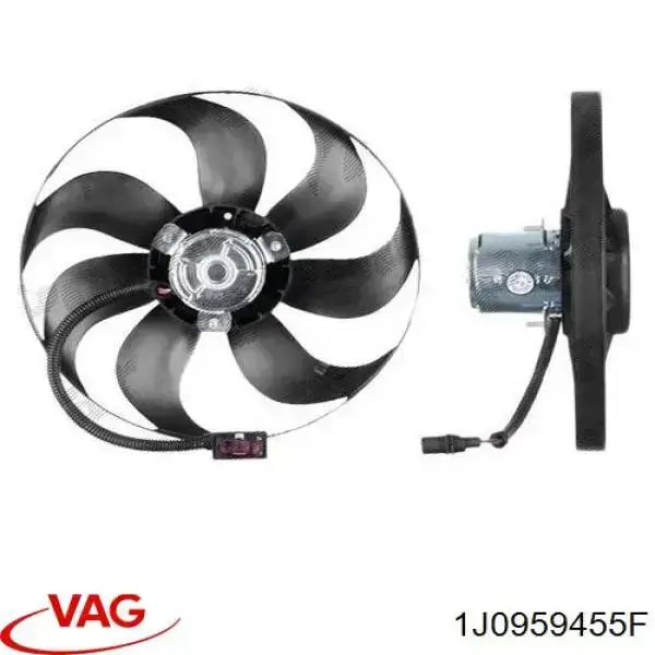 Ventilador elétrico de esfriamento montado (motor + roda de aletas) VAG 1J0959455F preço, a partir de 79,47 USD