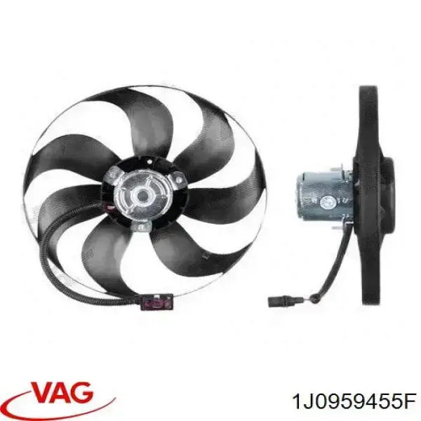 Compre 1J0959455F VAG Ventilador elétrico de esfriamento montado (motor + roda de aletas)