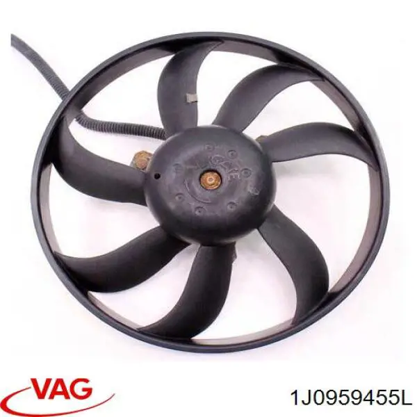 1J0959455L VAG Ventilador elétrico de esfriamento montado (motor + roda de aletas)