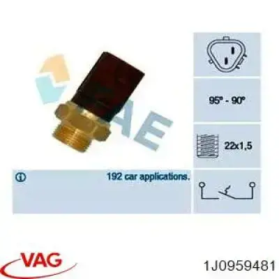1J0959481 VAG Sensor de temperatura do fluido de esfriamento (de ativação de ventilador do radiador)