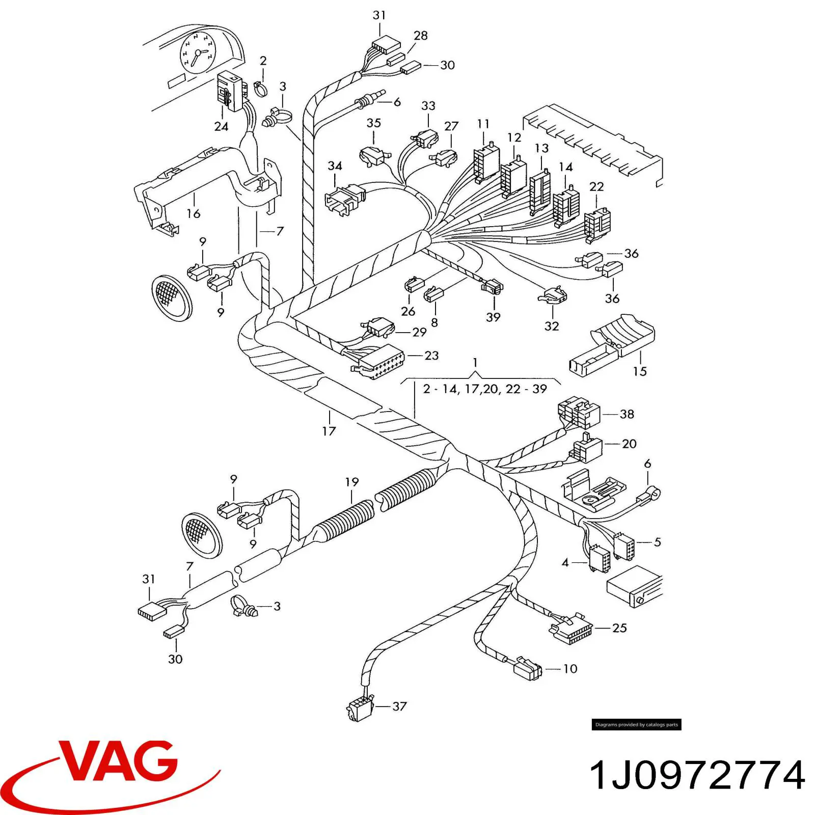  VAG 1J0972774 preço, a partir de 16,70 USD