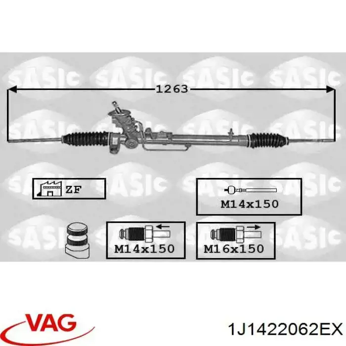 1J1422062EX VAG Cremalheira da direção