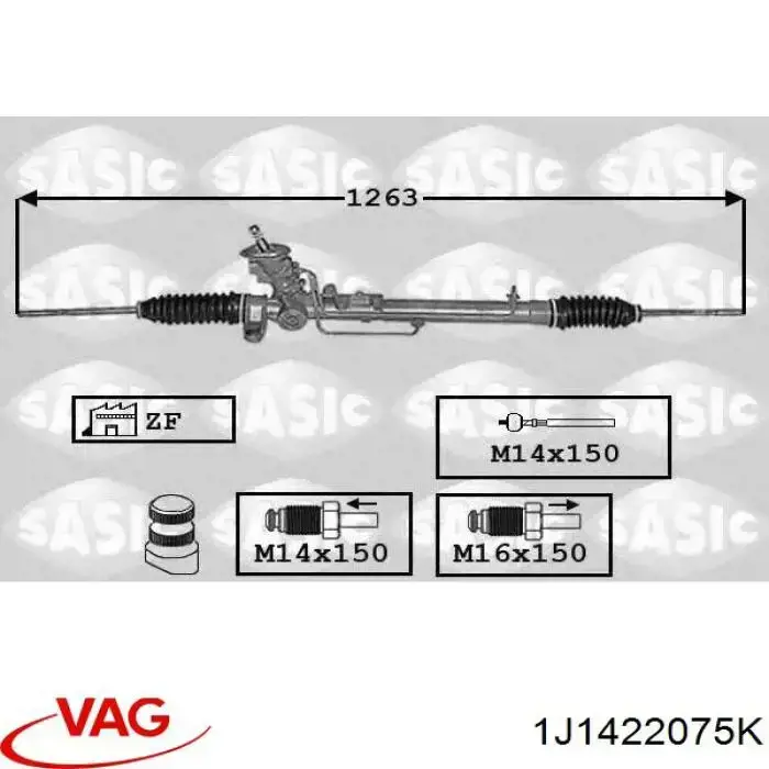 Compre 1J1422075K VAG Cremalheira da direção