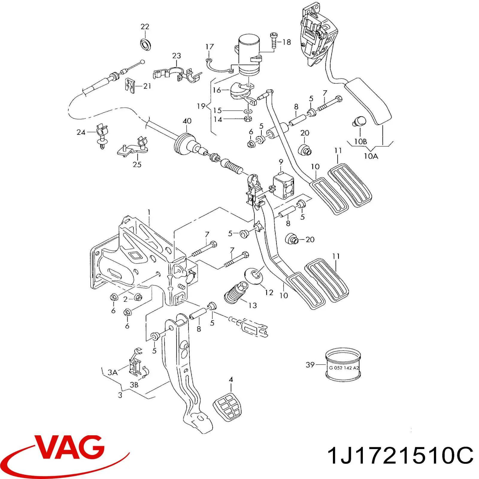 1J1721510C VAG Pedal de gás (de acelerador)