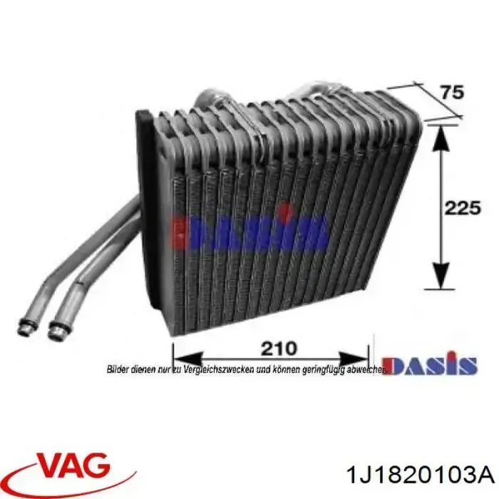 Compre 1J1820103A VAG Vaporizador de aparelho de ar condicionado