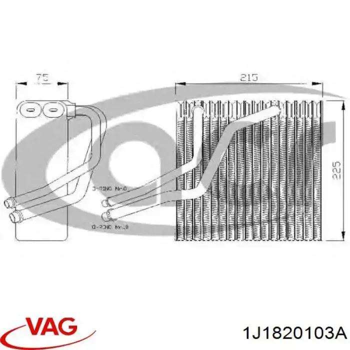 Vaporizador de aparelho de ar condicionado 1J1820103A VAG