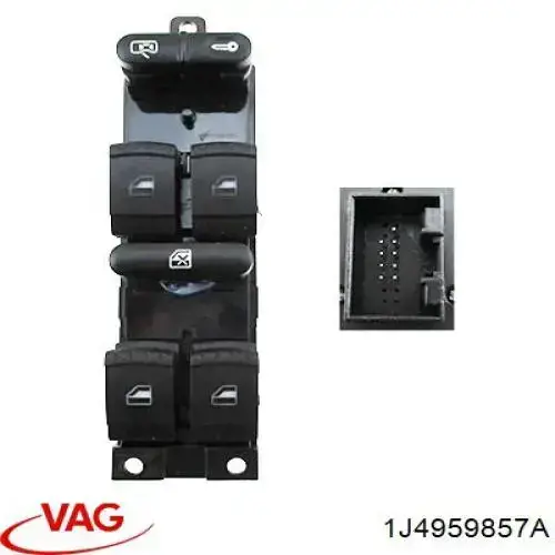 1J4959857A VAG Unidade de botões dianteira esquerda de controlo de elevador de vidro